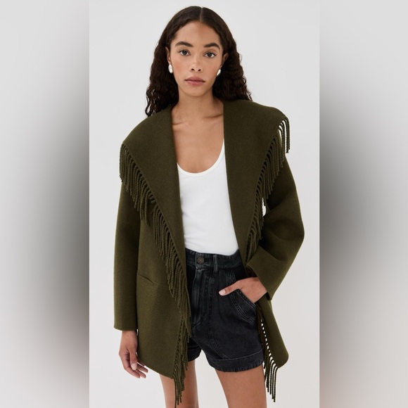 SIMKHAI Rowen Fringed Wool-Blend Jacket - Picture 2 of 9